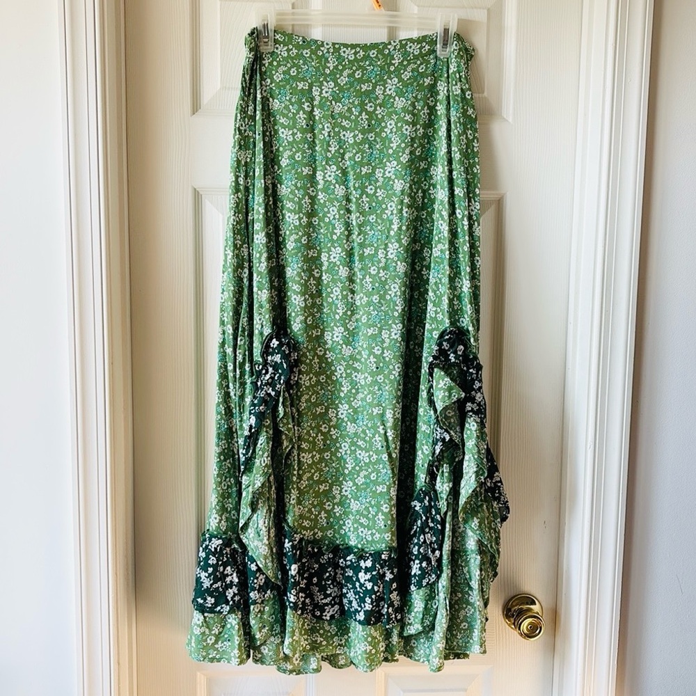 Double Side Slits Ruffled Maxi Skirt - Picture 12 of 16